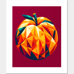 Geometric Apricot: Low-Poly Fruit Art Posters and Art